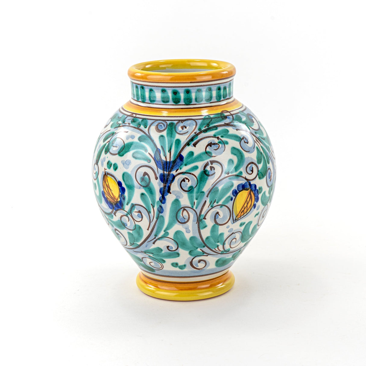 Vaso Tipo palermitano in Ceramica di Caltagirone Fatto a Mano H cm 25